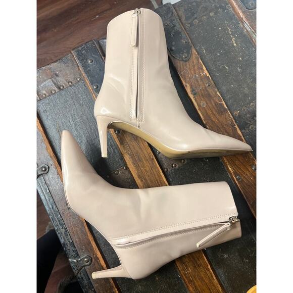 H&M Minimalist Beige Kitten Heel Pointed Toe Booties 8 - Picture 4 of 8